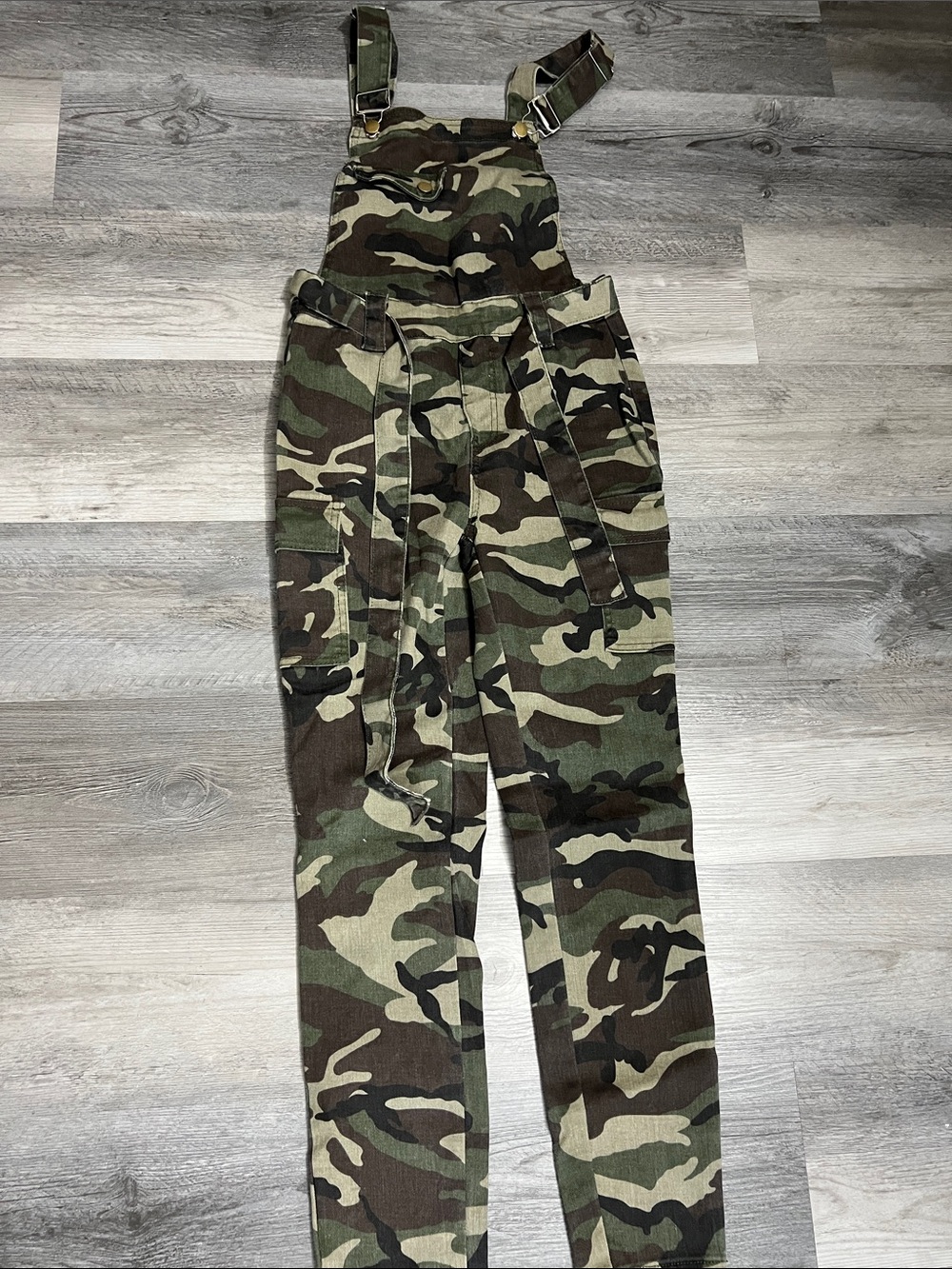 Camo Utility Cargo Overalls - Green Camouflage